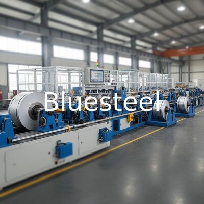 Çelik sarmaşık işleme için ayarlanabilir bıçak aralığı ve yüksek hızlı çalışma ile tamamen otomatik metal kesme hattı