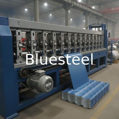 18-20 Rulo İstasyonları 5KW Zincir Sürüş Hidrolik Kesme Metal Çatı Rulo Formasyon Makinesi Çelik Plak üretim için