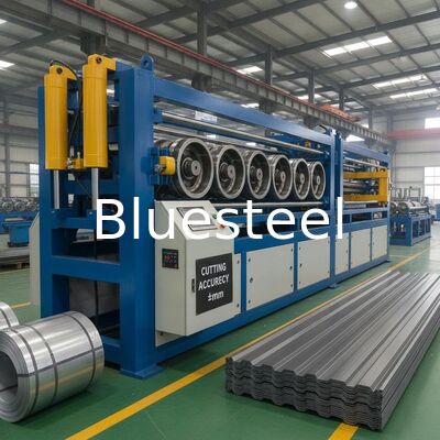 Metal Çatı Panelleri için 8T Basınçlı, ±2 mm Kesme Hassasiyetli ve Özel Uzunluklu Çelik Oluklu Rulo Şekillendirme Makinesi