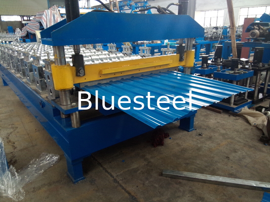 Hidrolik Kesme Metal Çatı Rulo Şekillendirme Makinesi 18-20 İstasyon